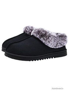 UBXRIN Women's Memory Foam Comfortable Slippers House Shoes with Faux Fur Ankle